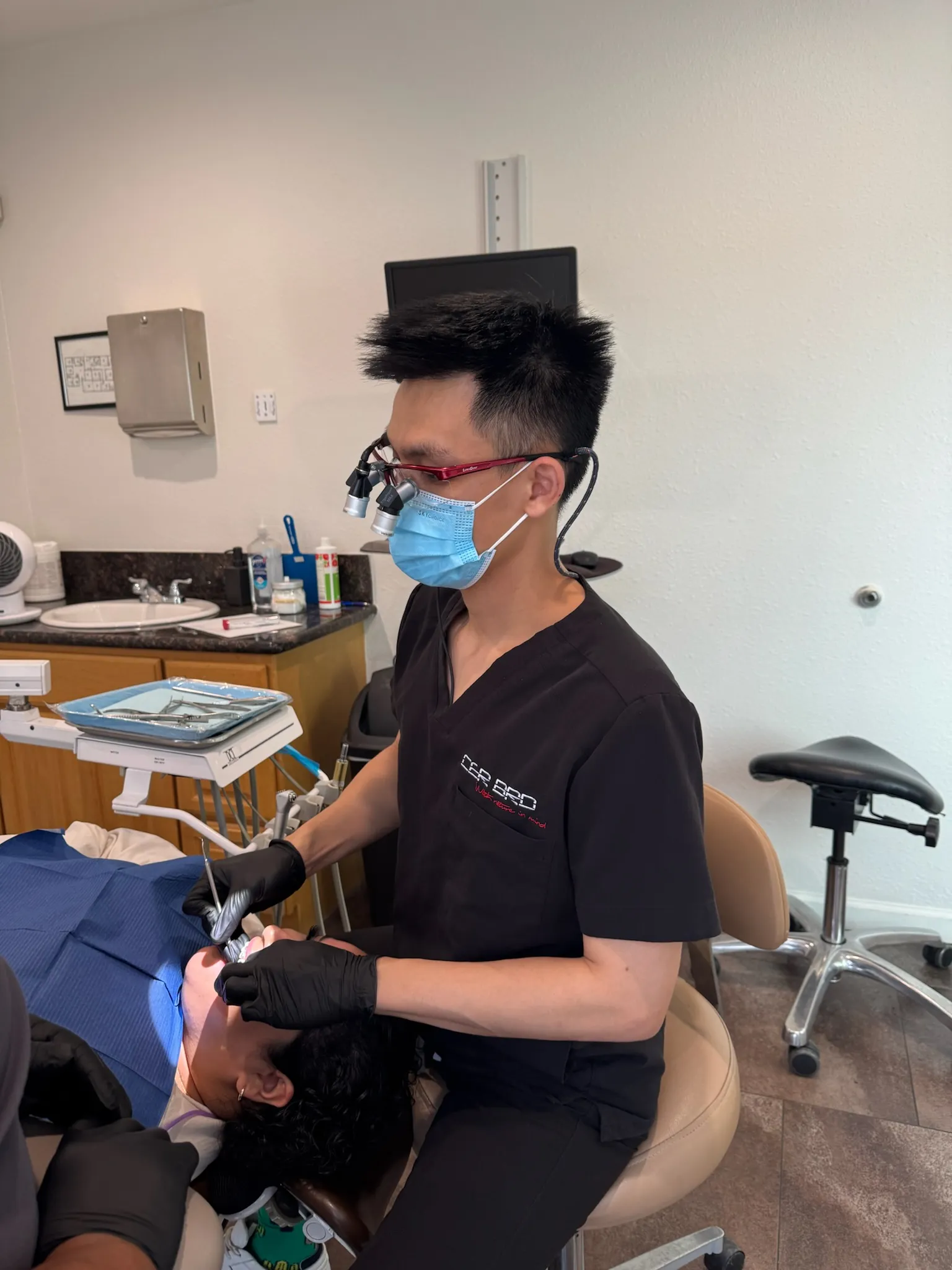 Dr. Bradley treating a patient
