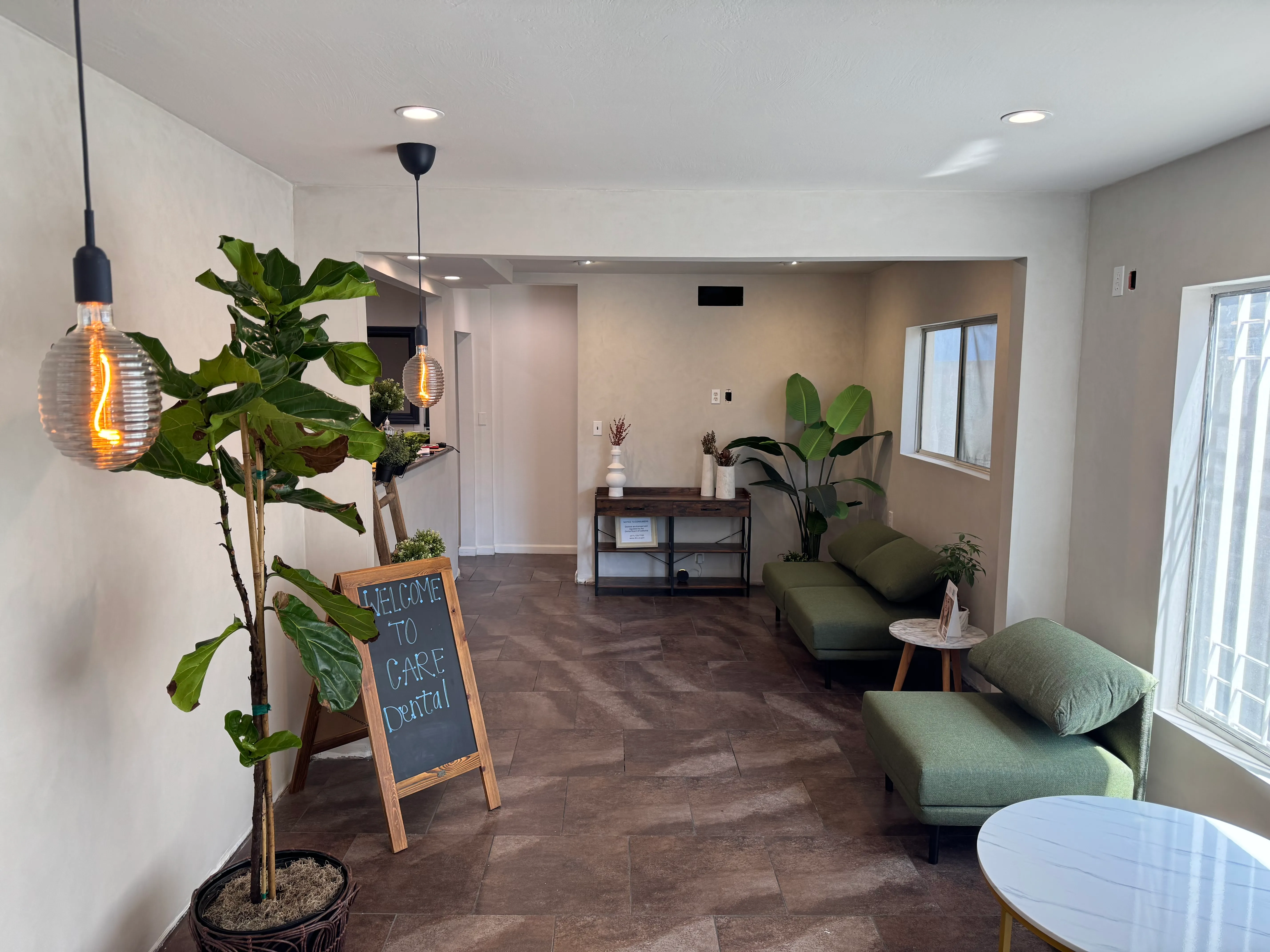 The Care Dental reception and waiting area